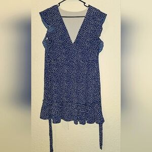 Adorable Navy blue with white polka dot Boho dress👗 size Small